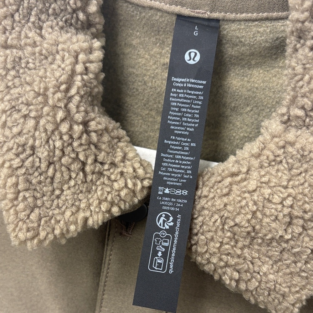 LULULEMON ATHLETICA TAN SHERPA-COLLAR JACKET - Picture 2 of 15